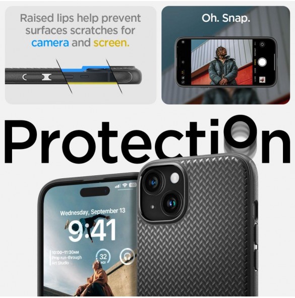 iPhone 15 cover, vaska, Spigen