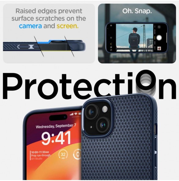iPhone 15 cover, vaska, Spigen