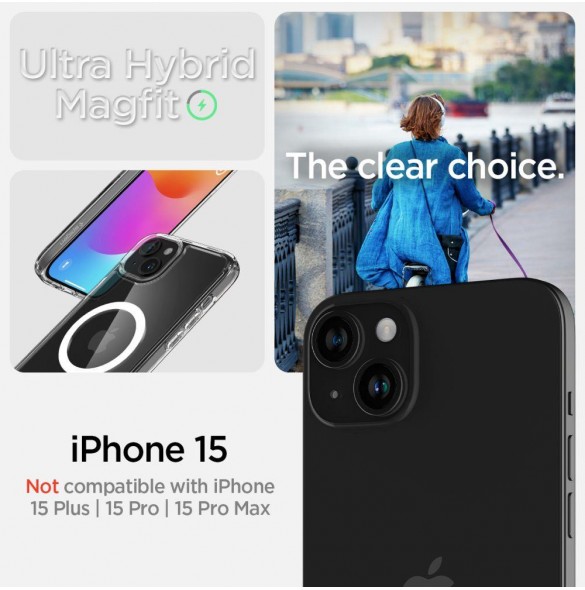 iPhone 15 cover, vaska, Spigen