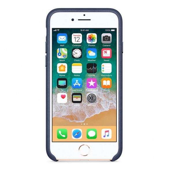 Apple MQH82ZM/A iPhone 7, iPhone 8 Läderskal  - Kosmosblå