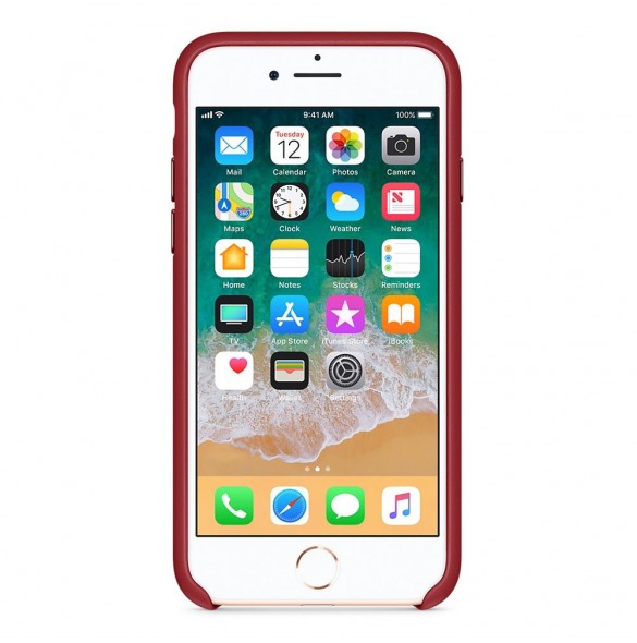 MQHA2ZM/A Apple iPhone 7, iPhone 8 Läderskal - Röd