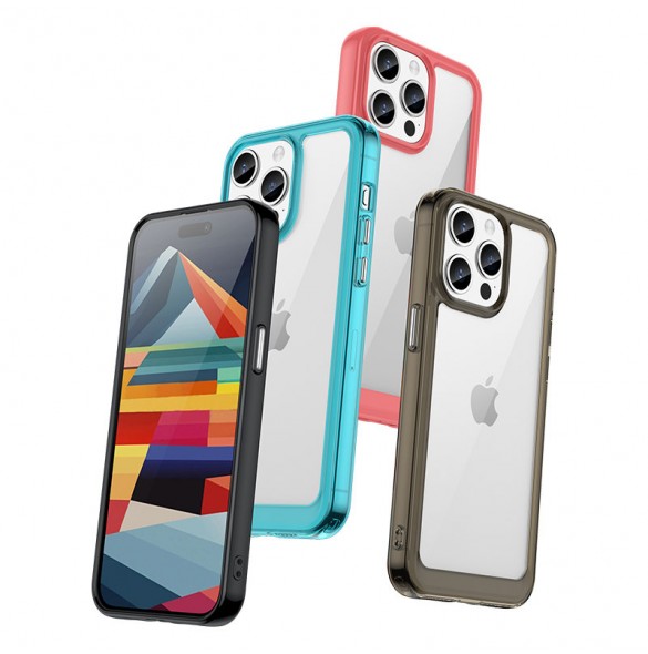 iPhone 15 Pro Max Outer Space Reinforced Case with Flexible Frame - Blue