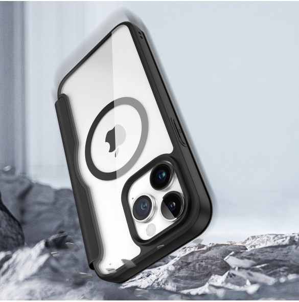 Dux Ducis Skin X Pro Magnetic Flip MagSafe Case iPhone 15 Pro - Black