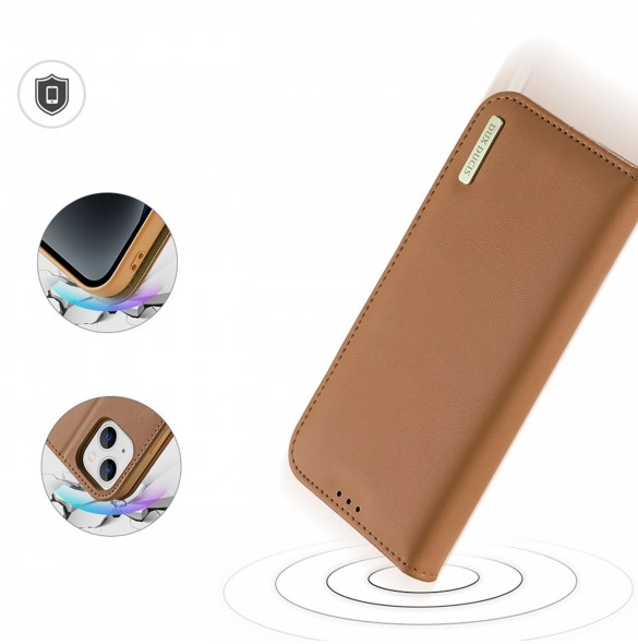 Dux Ducis Hivo RFID blocking wallet case for iPhone 15 - brown
