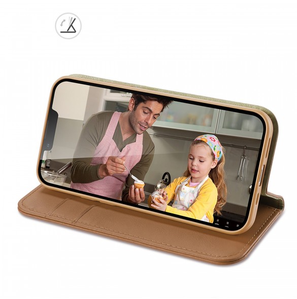 Dux Ducis Hivo RFID blocking wallet case for iPhone 15 - brown