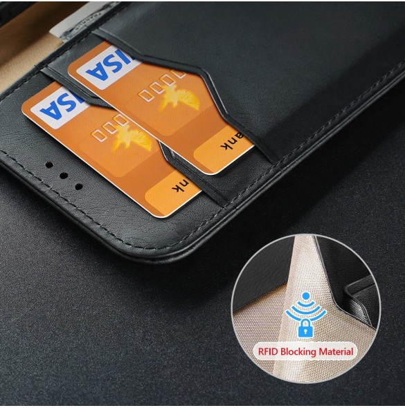 Dux Ducis Hivo RFID blocking wallet case for iPhone 15 - brown