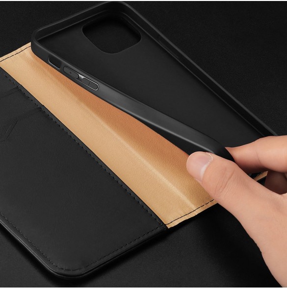 Dux Ducis Hivo RFID blocking wallet case for iPhone 15 - brown