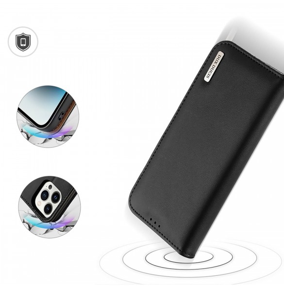 Dux Ducis Hivo iPhone 15 Pro Dux Ducis Hivo RFID Blocking Wallet Case - Black