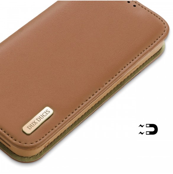 Dux Ducis Hivo iPhone 15 Pro Dux Ducis Hivo wallet case with RFID blocking - brown