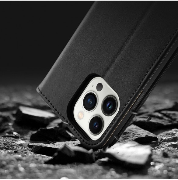 Dux Ducis Hivo iPhone 15 Pro Dux Ducis Hivo wallet case with RFID blocking - brown