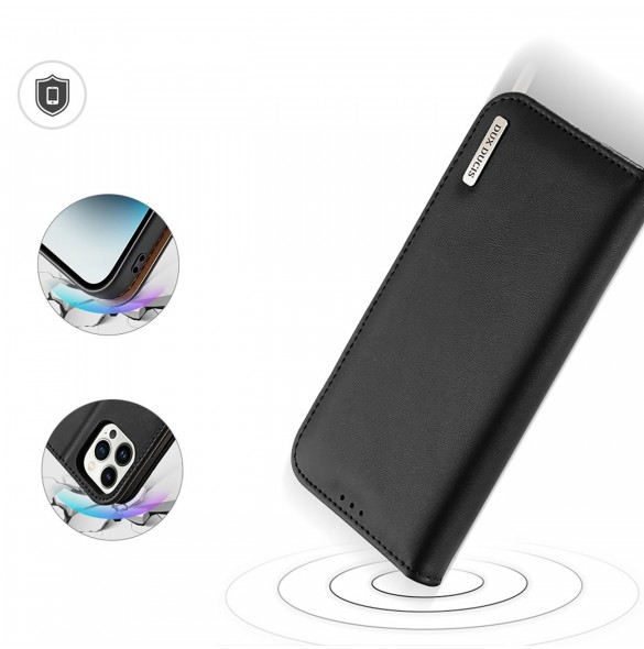 Dux Ducis Hivo iPhone 15 Pro Max Dux Ducis Hivo RFID Blocking Wallet Case - Black