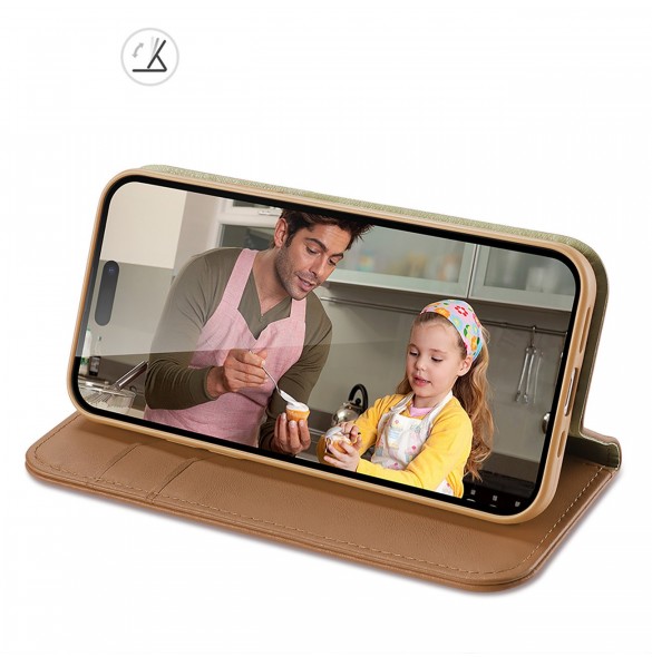 Dux Ducis Hivo iPhone 15 Pro Max Dux Ducis Hivo wallet case with RFID blocking - brown