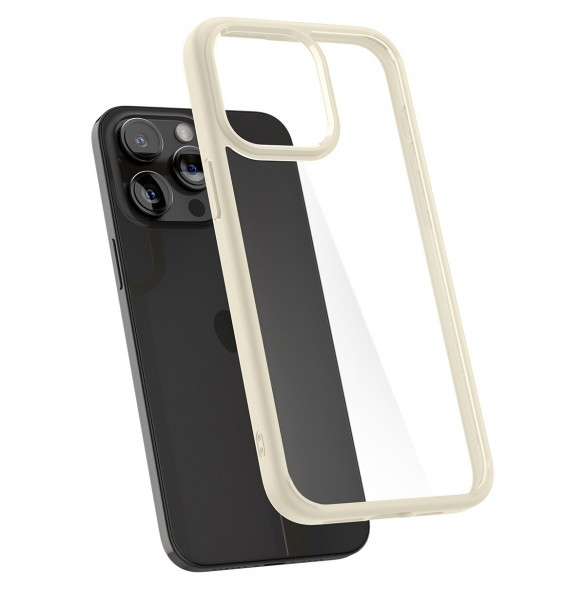 Spigen Crystal Hybrid, sand beige - iPhone 15 Pro Max