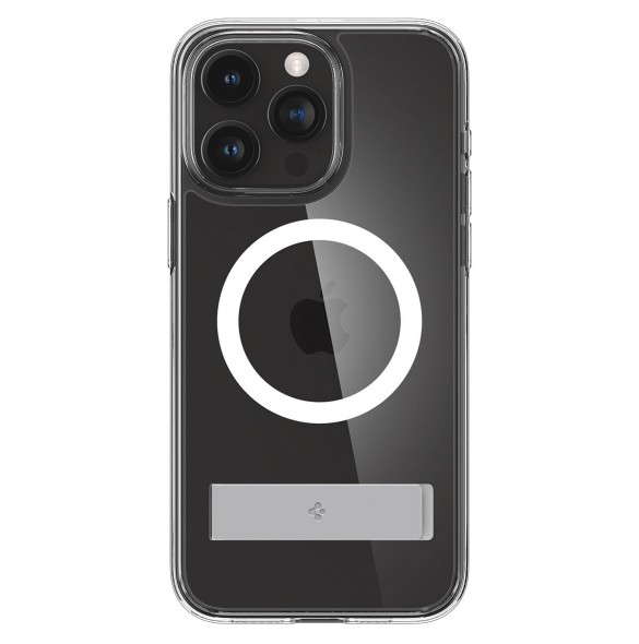 Spigen Ultra Hybrid S MagSafe case with stand for iPhone 15 Pro Max - transparent