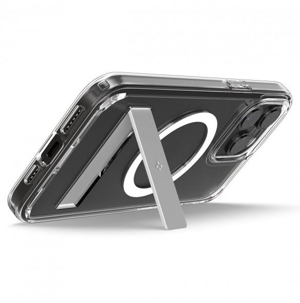 Spigen Ultra Hybrid S MagSafe case with stand for iPhone 15 Pro Max - transparent