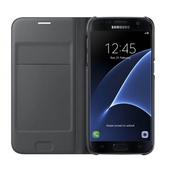 Samsung Galaxy S7 Flip Wallet Cover / Case - EF-WG930PBEGWW - Svart