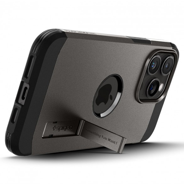 Spigen Tough Armor MagSafe case with stand for iPhone 15 Pro Max - brown
