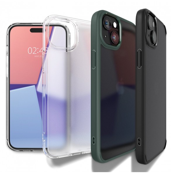 Spigen Ultra Hybrid, frost black - iPhone 15 Plus