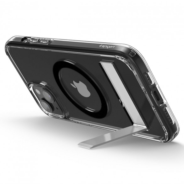 Spigen Ultra Hybrid S MagSafe case with stand for iPhone 15 Plus - black