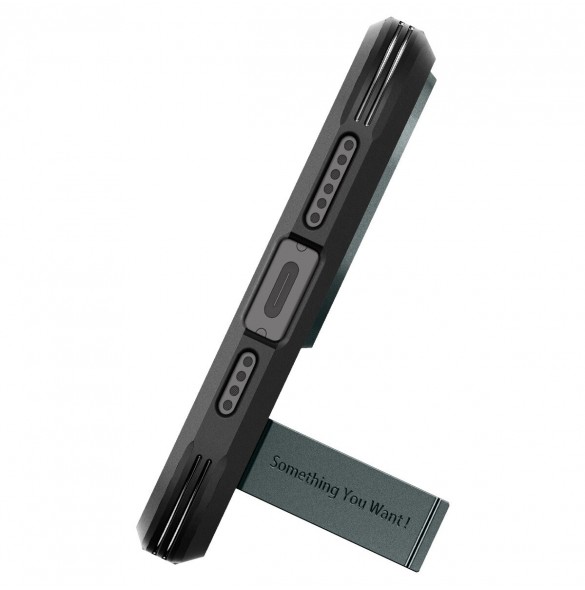 Spigen Tough Armor MagSafe case with stand for iPhone 15 Pro - green