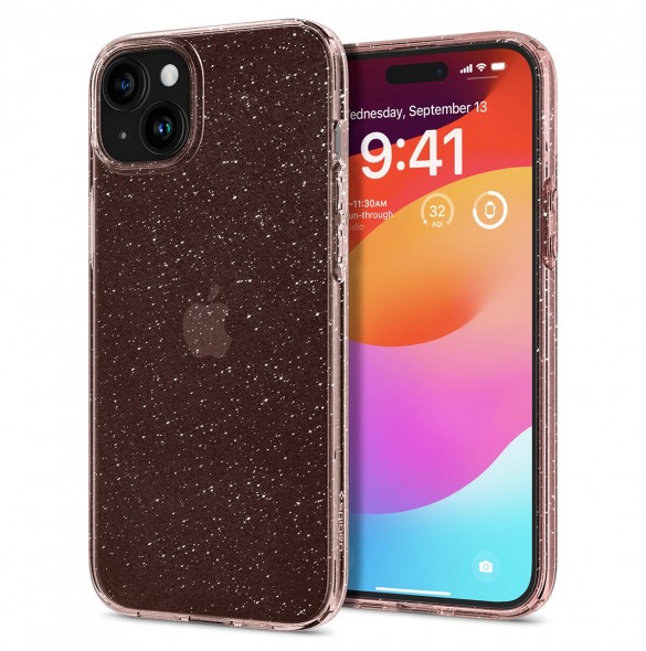Spigen Liquid Crystal Glitter case for iPhone 15 - pink