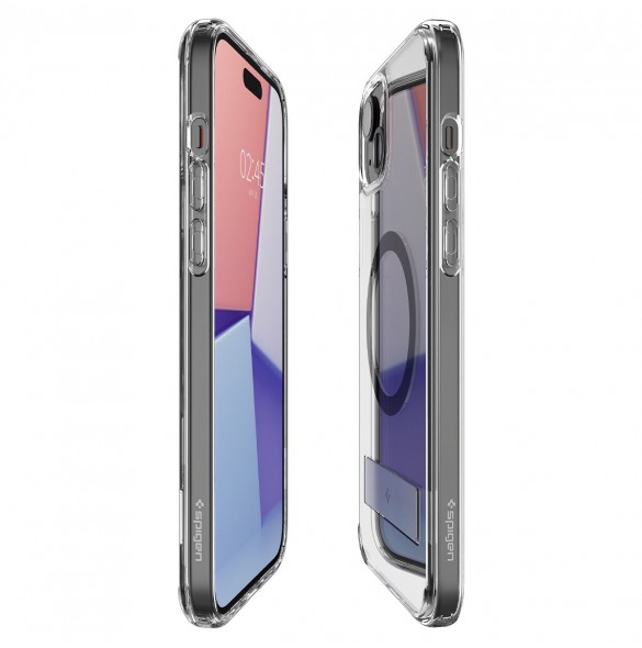 Spigen Ultra Hybrid S MagSafe case with stand for iPhone 15 - black