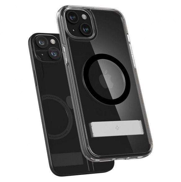 Spigen Ultra Hybrid S MagSafe case with stand for iPhone 15 - black