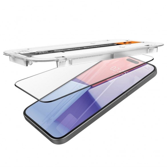 TEMPERED GLASS Spigen GLAS.TR "EZ FIT" FC IPHONE 15 PLUS BLACK
