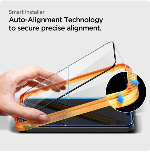 TEMPERED Spigen ALM GLASS FC 2-PACK IPHONE 15 BLACK