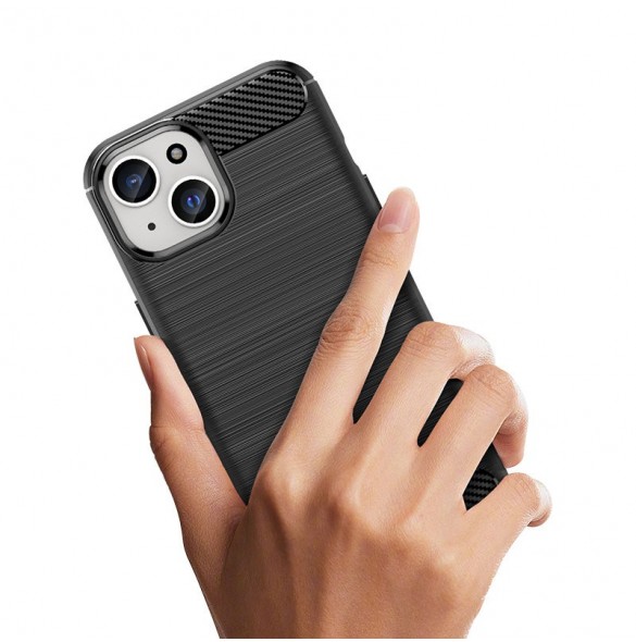 Flexible carbon pattern case for iPhone 15 Carbon Case - blue