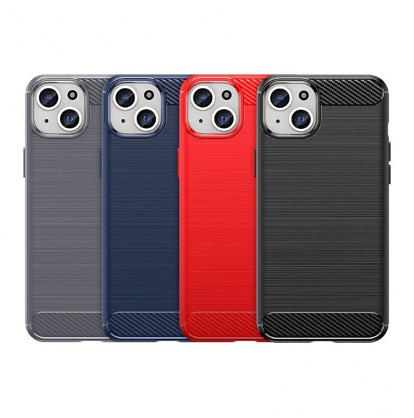 Flexible carbon pattern case for iPhone 15 Plus Carbon Case - blue