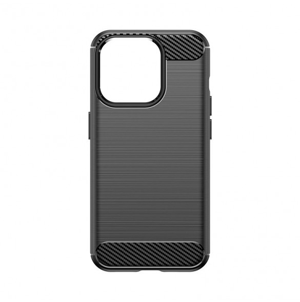 Carbon pattern flexible case for iPhone 15 Pro Carbon Case - black