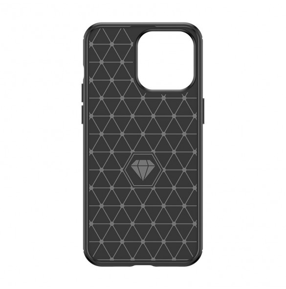 Flexible carbon pattern case for iPhone 15 Pro Max Carbon Case - black