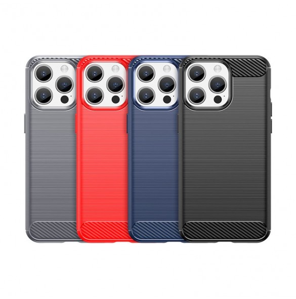 Flexible carbon pattern case for iPhone 15 Pro Max Carbon Case - blue
