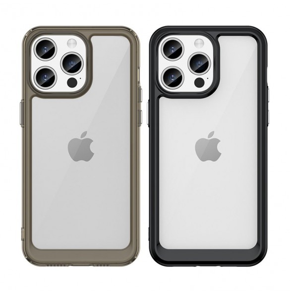 iPhone 15 Pro Max Outer Space Reinforced Case with Flexible Frame - Black