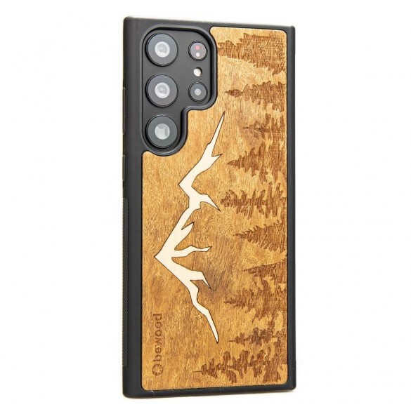 Träfodral till Samsung Galaxy S23 Ultra Bewood Mountains Imbuia