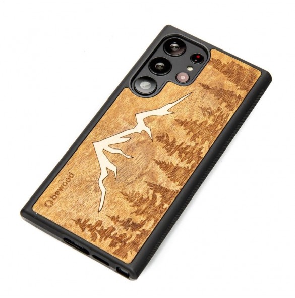 Träfodral till Samsung Galaxy S23 Ultra Bewood Mountains Imbuia
