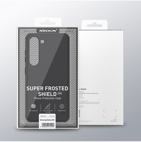 Nillkin Super Frosted Shield Pro-fodral för Samsung Galaxy S23+ pansarskal + telefonställ rött