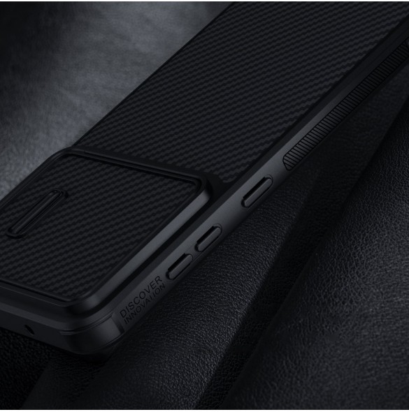 Nillkin Synthetic Fiber S Fodral för Samsung Galaxy S23+ skal kamerafodral svart