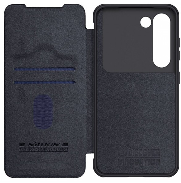 Nillkin Qin Leather Pro Fodral till Samsung Galaxy S23+ flip-fodral kamerafodral svart
