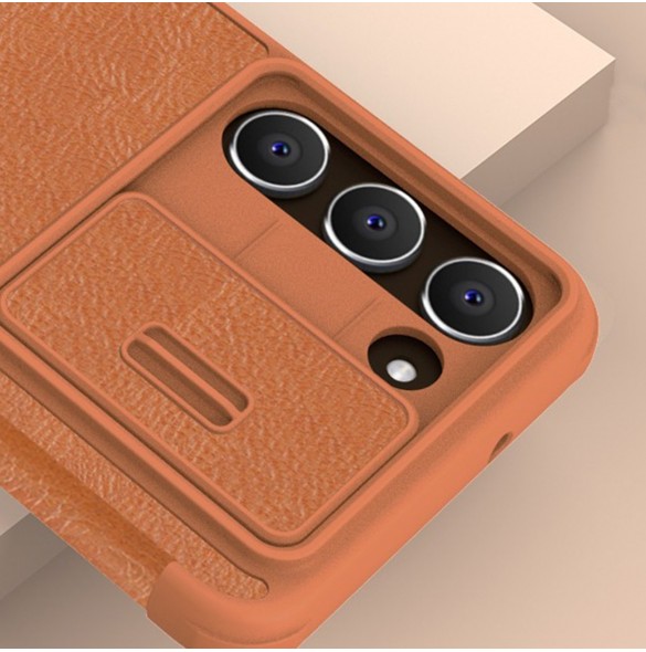 Nillkin Qin Leather Pro Fodral till Samsung Galaxy S23+ flip-fodral kamerafodral svart