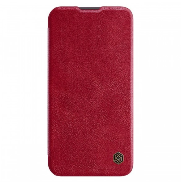 Nillkin Qin Leather Pro Fodral till Samsung Galaxy S23+ flip-fodral kamerafodral rött