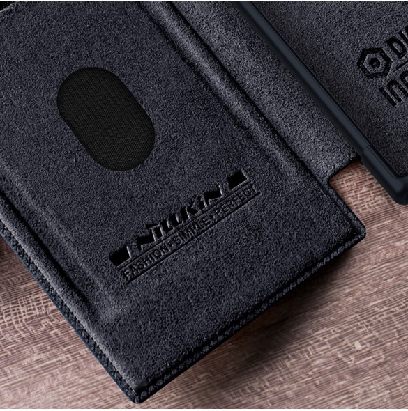 Nillkin Qin Leather Pro-fodral till Samsung Galaxy S23 Ultra Cover med Flip Camera Cover Brun