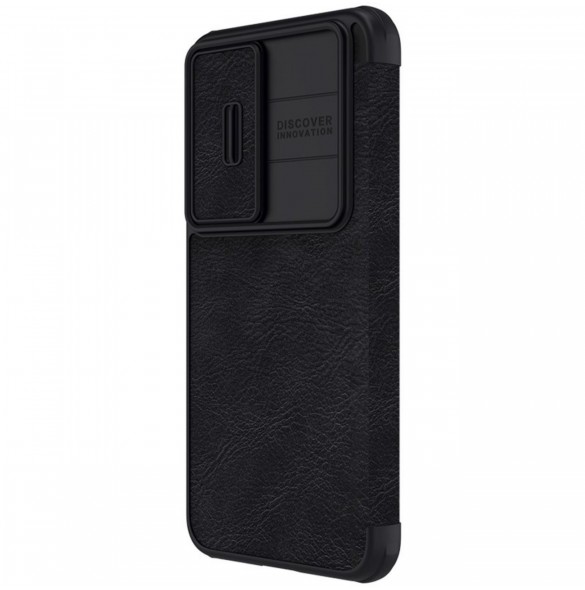 Nillkin Qin Leather Pro Fodral till Samsung Galaxy S23+ flip-fodral kamerafodral svart