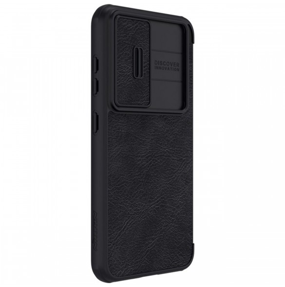 Nillkin Qin Leather Pro Fodral till Samsung Galaxy S23+ flip-fodral kamerafodral svart