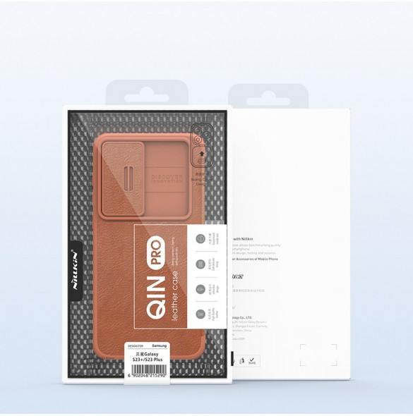 Nillkin Qin Leather Pro Fodral till Samsung Galaxy S23+ flip-fodral kamerafodral svart