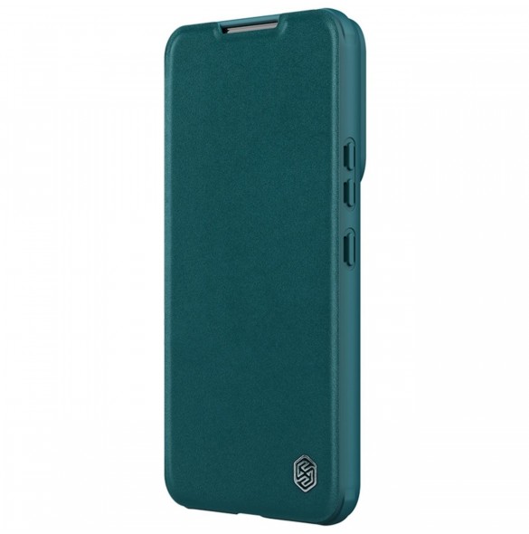 Nillkin Qin Leather Pro Case Samsung Galaxy S23+ Flip Cover Kamerafodral grön