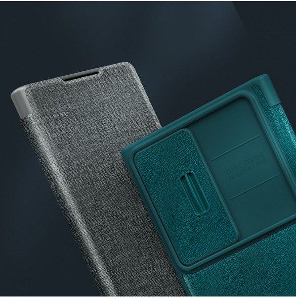 Nillkin Qin Leather Pro Case Samsung Galaxy S23+ Flip Cover Kamerafodral grön