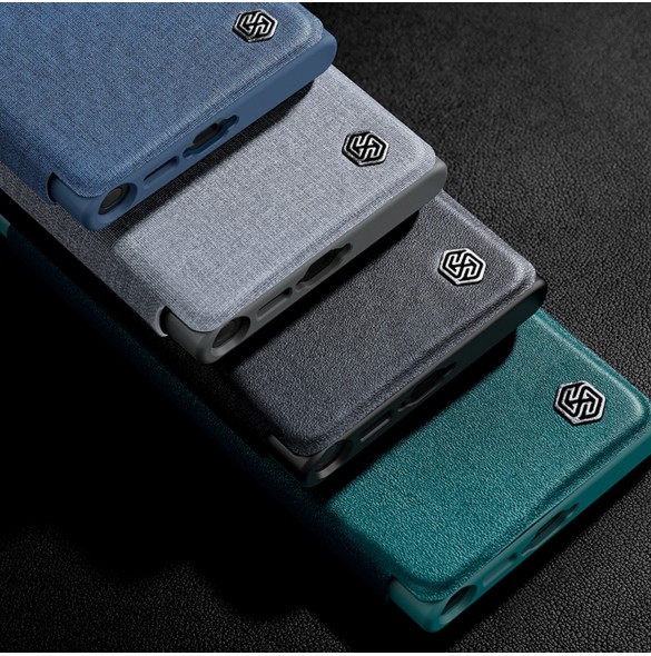 Nillkin Qin Leather Pro Case Samsung Galaxy S23+ Flip Cover Kamerafodral grön