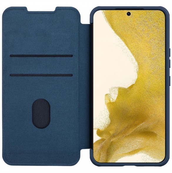 Nillkin Qin Cloth Pro-fodral för Samsung Galaxy S23+ Flip Cover kamerafodral blå